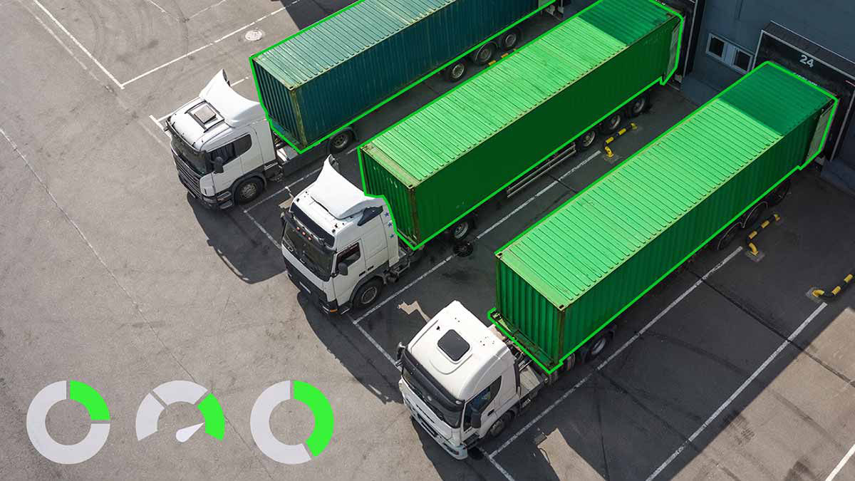 3 trucks docking scan with analytics