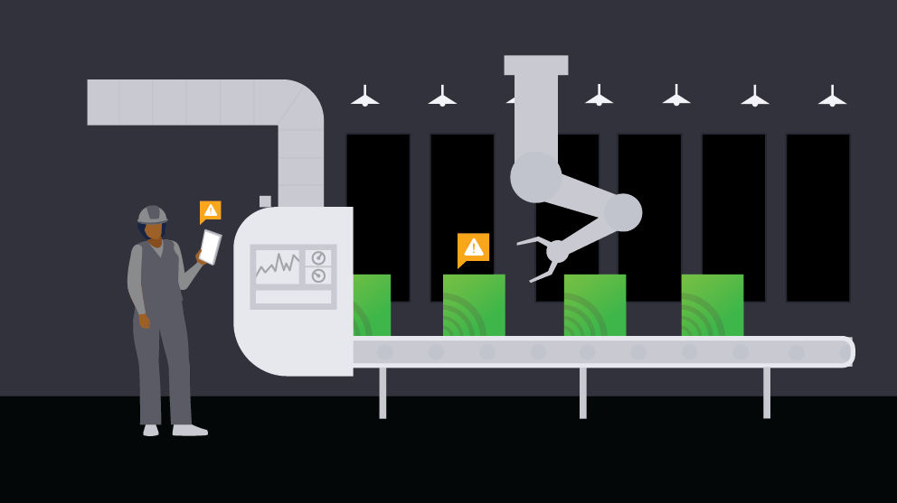An illustration showing Lexmark IoT Quality Control solution